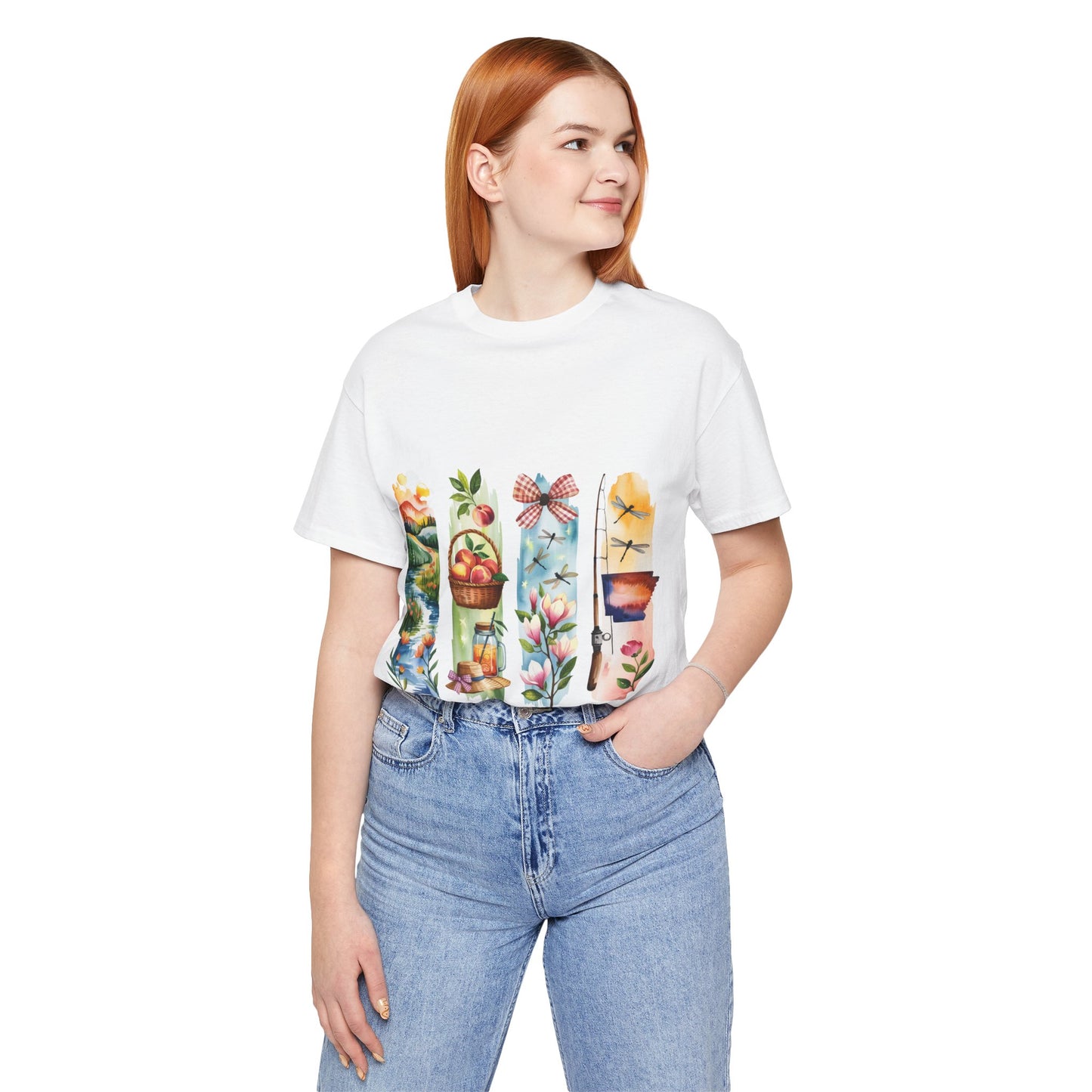 Arkansas Nature-Themed Short Sleeve Tee, Casual Summer Wear, Arkansas Souvenir Shirt, Gift for Nature Lovers, Travel Enthusiast Tee
