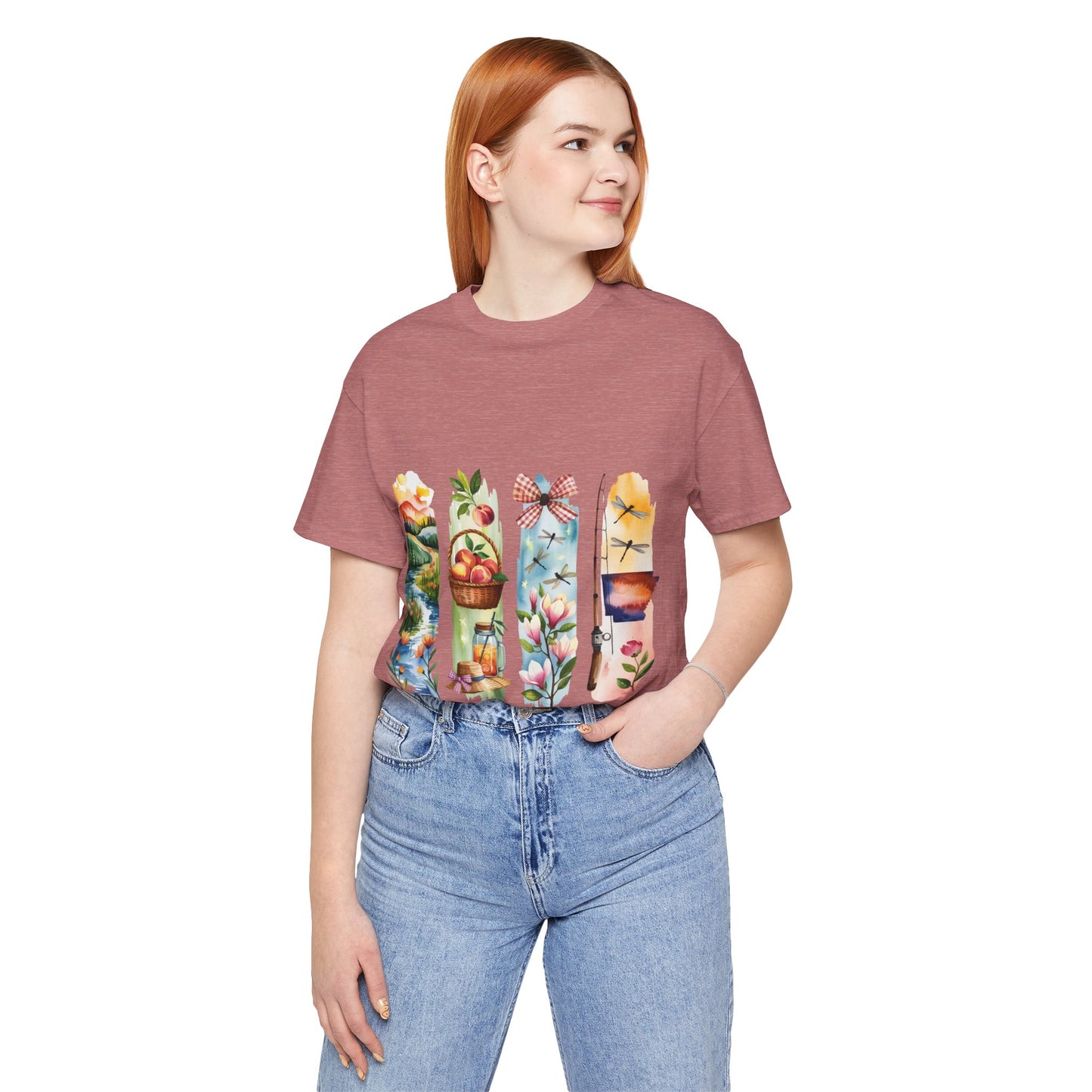 Arkansas Nature-Themed Short Sleeve Tee, Casual Summer Wear, Arkansas Souvenir Shirt, Gift for Nature Lovers, Travel Enthusiast Tee