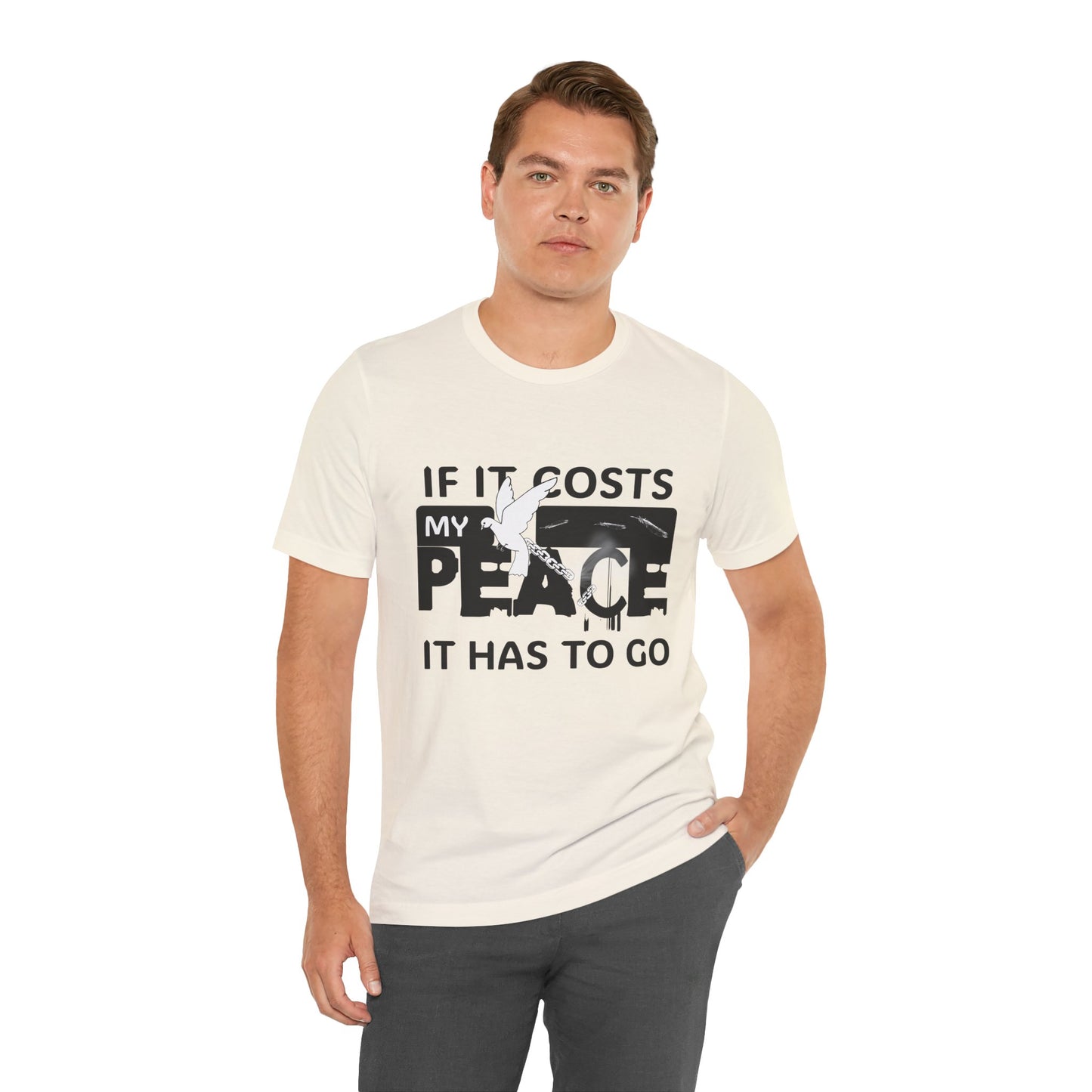 Peaceful Vibes Unisex Tee | Motivational Shirt for Mindfulness, Gift for Wellness, Casual Wear, Self-Care, Spiritual Growth