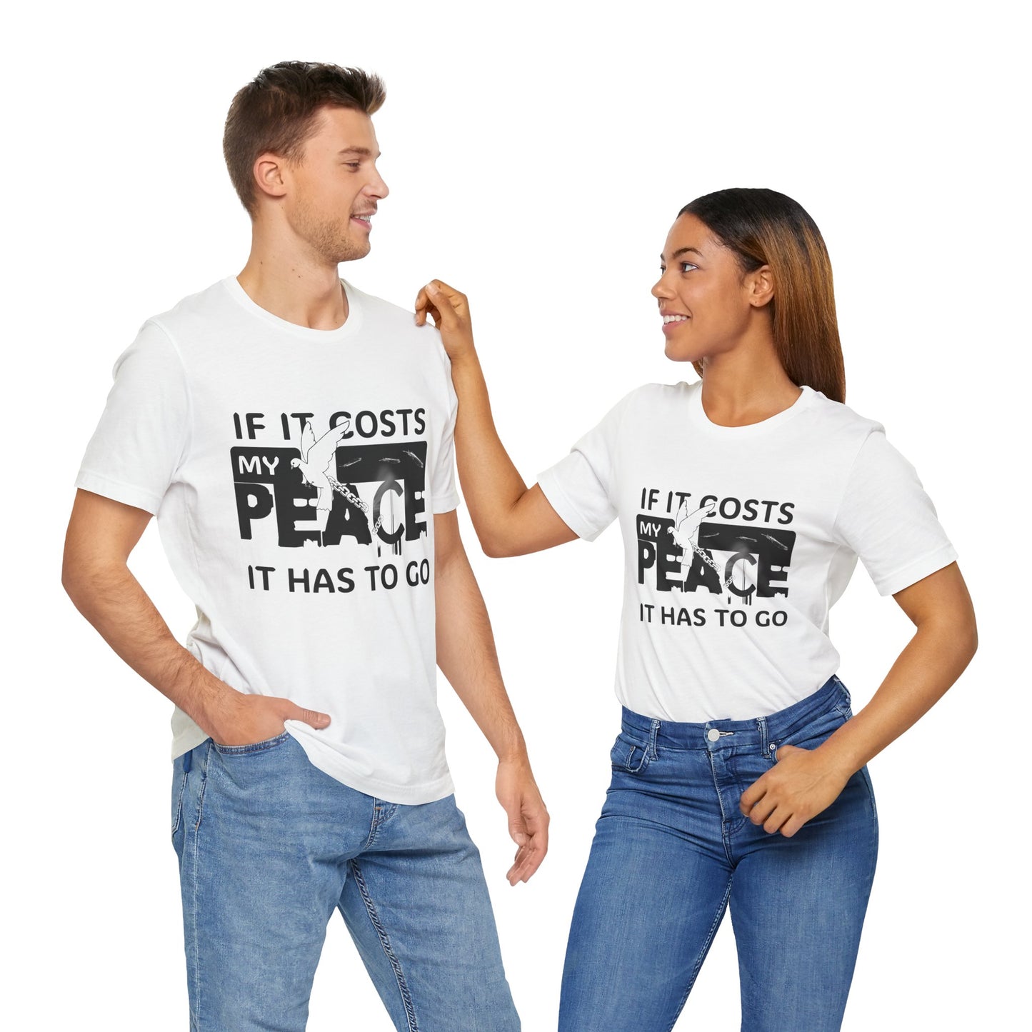 Peaceful Vibes Unisex Tee | Motivational Shirt for Mindfulness, Gift for Wellness, Casual Wear, Self-Care, Spiritual Growth