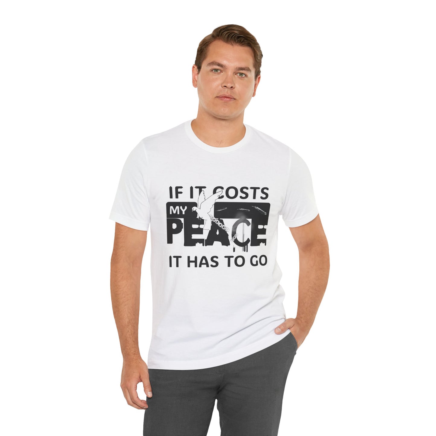 Peaceful Vibes Unisex Tee | Motivational Shirt for Mindfulness, Gift for Wellness, Casual Wear, Self-Care, Spiritual Growth