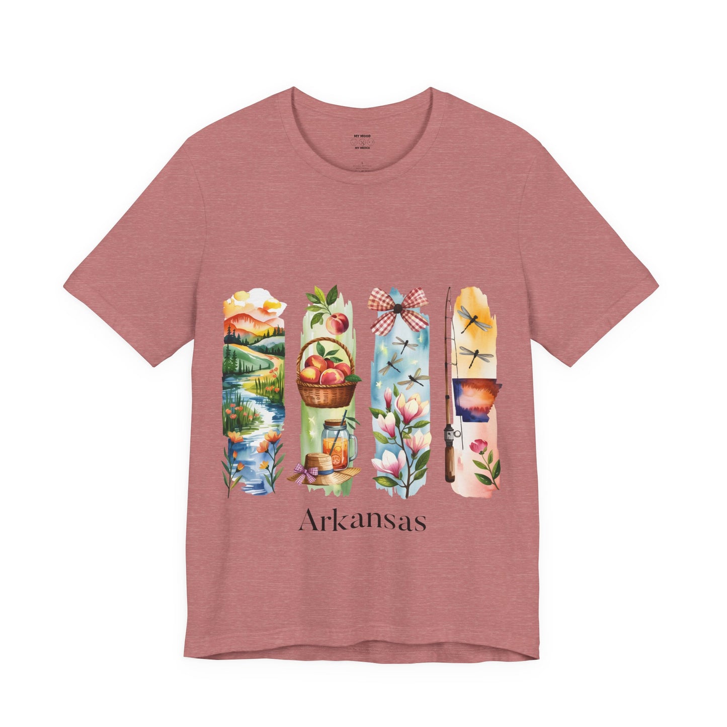 Arkansas Nature-Themed Short Sleeve Tee, Casual Summer Wear, Arkansas Souvenir Shirt, Gift for Nature Lovers, Travel Enthusiast Tee